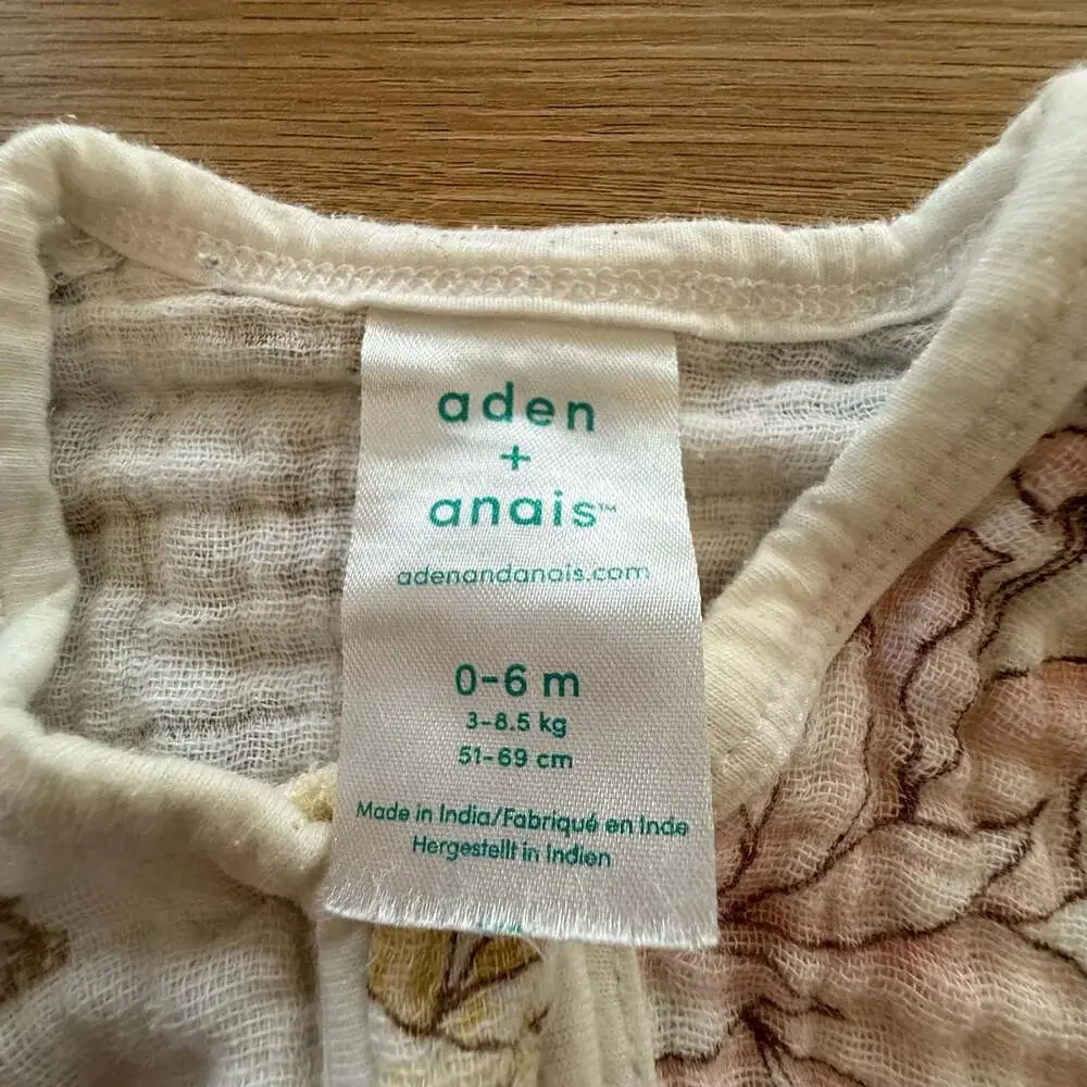 aden + anais Muslin Baby Sleeping Bag 0-6m Floral Butterfly Print